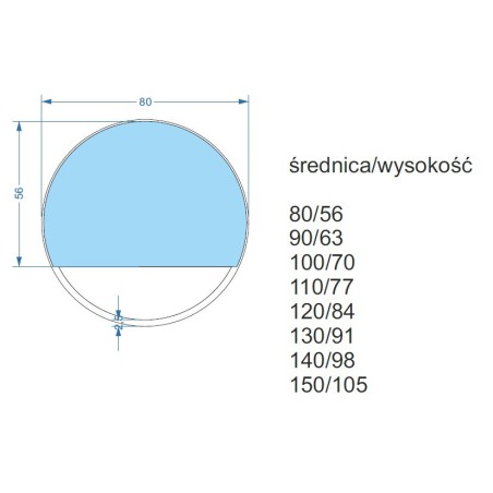 Miroir rond en MDF doré cadre SLIM avec espace libre - OLENA