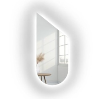 Miroir semi-ovale avec attique biseauté avec éclairage - FRANK LED