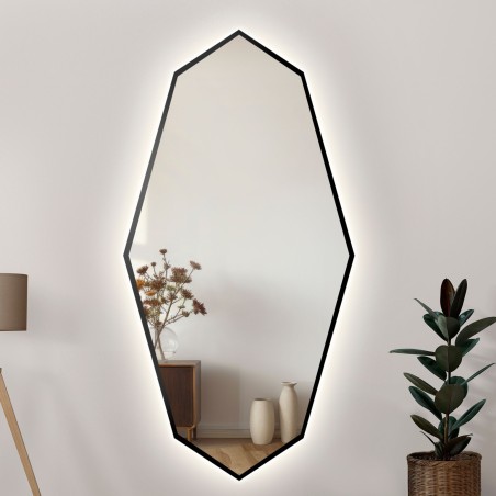 Miroir décoratif de forme organique aiguë dans un cadre avec éclairage - RIOLIT IN LED FRAME