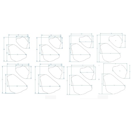 Jeu de miroirs de forme irrégulière dans un cadre avec éclairage - MORION IN LED FRAME