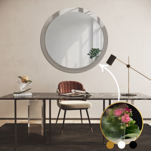 Dekoracyjne okrągłe lustro na szkle ornamentowym master flex - FROSTED