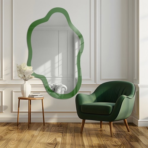 Miroir vert irrégulier - LEAFY GREEN