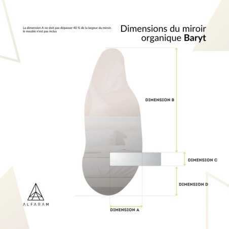 Miroir de forme irrégulière avec découpe d'armoire et éclairage - BARYT LED