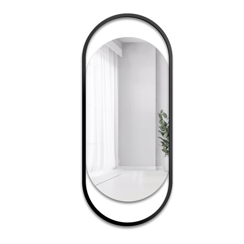 Miroir ovale avec cadre en mdf noir mat - OLIWIER - couleur du cadre au choix