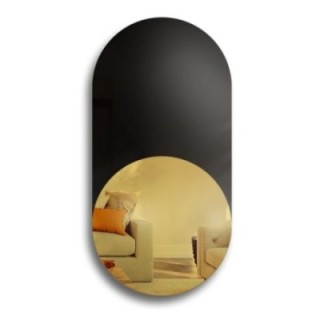 Miroir décoratif ovale exclusif avec laque noire - ONYX