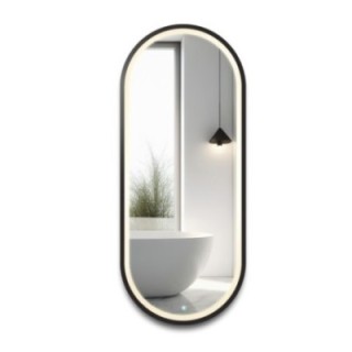 Miroir ovale dans un cadre en mdf avec éclairage - OSKAR LED II