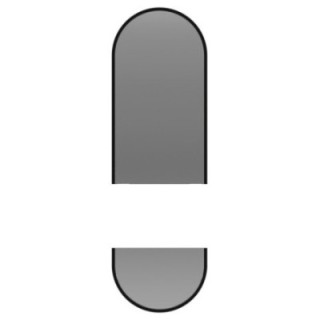 Miroir ovale dans un cadre en mdf noir en deux parties avec éclairage - OSKAR LED - couleur du cadre au choix