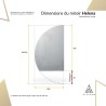 Miroir de salle de bain semi-circulaire avec bord inférieur coupé et éclairage LED – HELENA LED