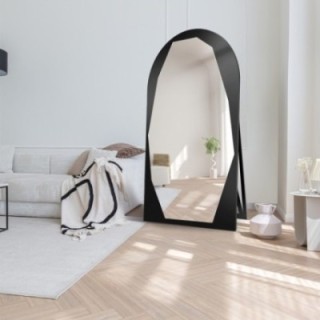 Miroir debout demi-ovale organique dans un cadre MDF - PIRYT SUR PIED