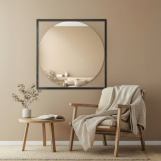 Miroir rond dans un cadre doré - RENA - couleur du cadre au choix