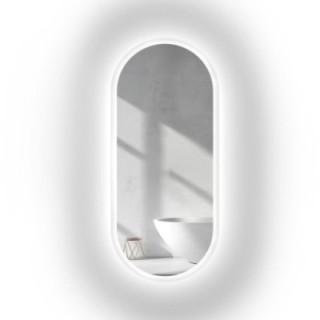Miroir ovale sablé avec éclairage - ROMI LED