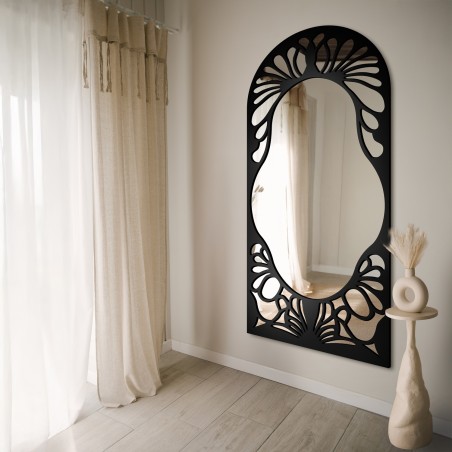 Miroir semi-ovale avec décor ajouré en MDF – VERONELLE FIORE 90X200