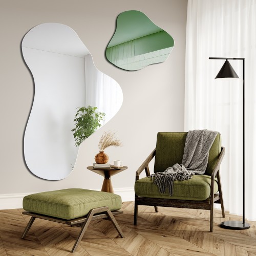 Miroir vert irrégulier - LEAFY GREEN