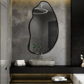 Miroir de forme organique dans un cadre - TOPAZ DANS UN CADRE