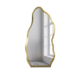 Miroir irrégulier dans un cadre en or brillant - AURO II SHINE