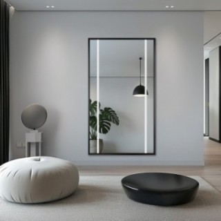 Miroir dans un cadre noir avec éclairage - 1503 LED II - choix de la couleur du cadre