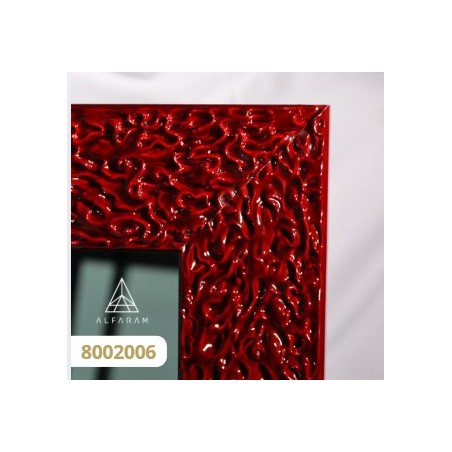 Miroir Glamour avec cadre bordeaux brillant - 8002006