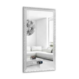 Miroir dans un cadre en bois blanc ornementé - 5004001