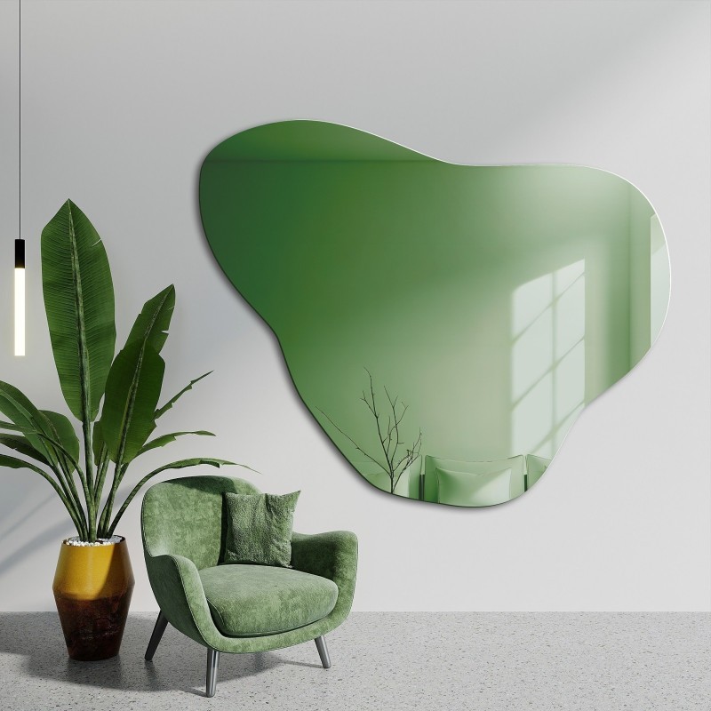 Miroir vert irrégulier - EMERALD GREEN