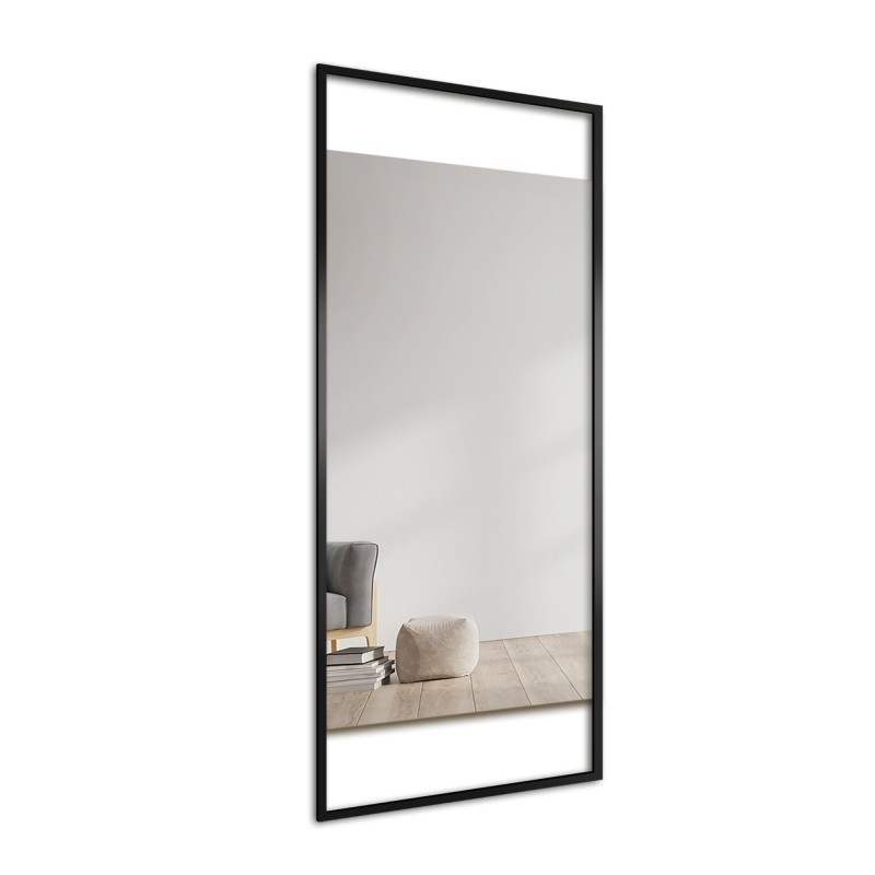 Miroir dans un cadre noir avec des espaces libres du haut vers le bas - ERATO - couleur du cadre au choix