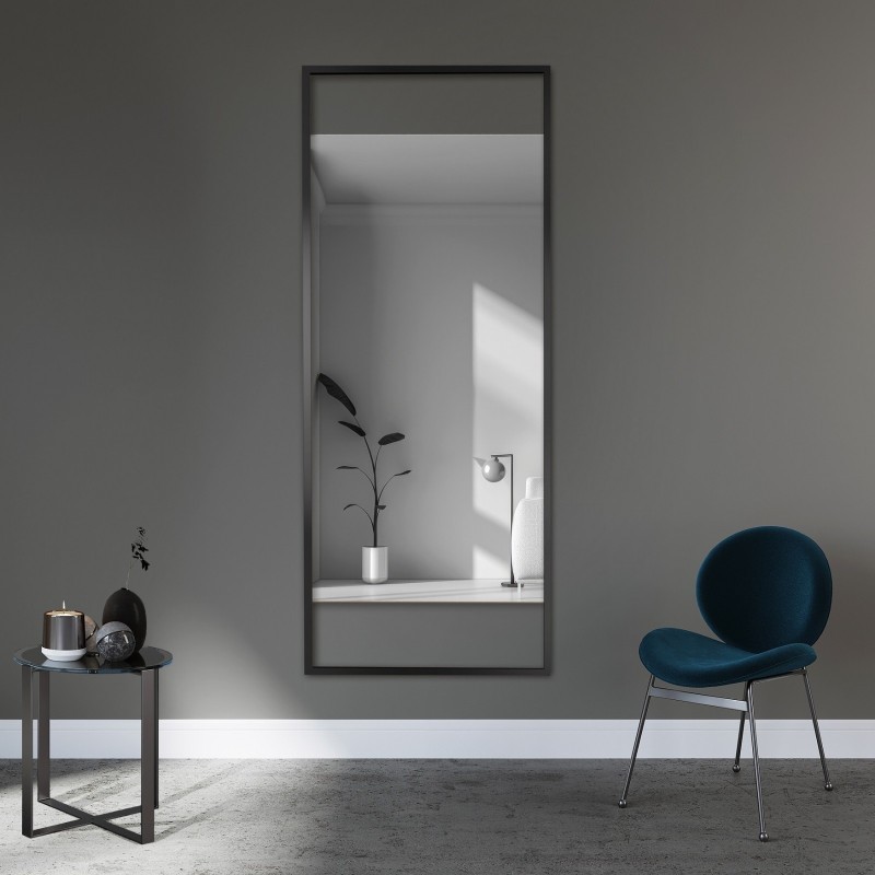 Miroir dans un cadre noir avec des espaces libres du haut vers le bas - ERATO - couleur du cadre au choix