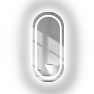 Miroir ovale sablé avec éclairage - HOLI LED