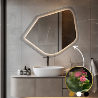 Miroir sur verre ornemental Master Flex avec éclairage - LUXORA PRISTAL LED
