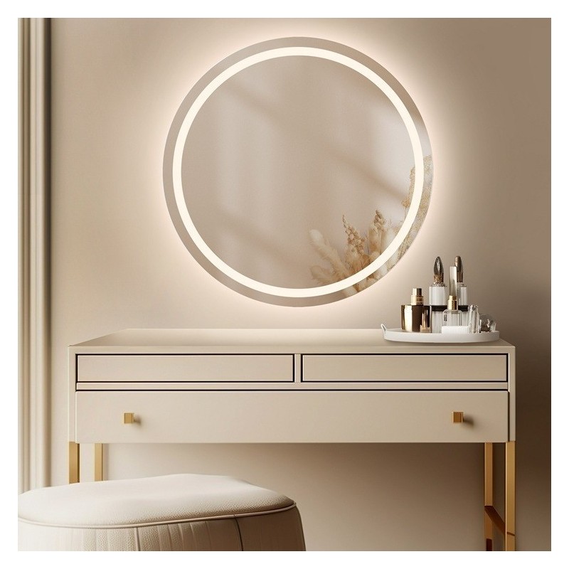 Miroir de salle de bain rond avec éclairage MAIA LED