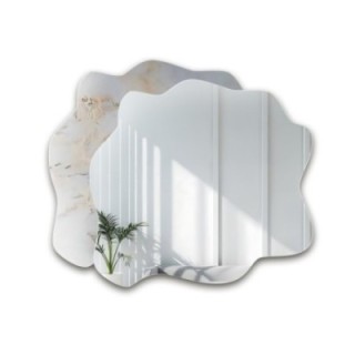 Miroir irrégulier sur marbre blanc et doré – MARBLE BIALORO