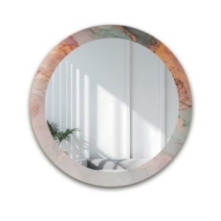 Miroir rond sur marbre aux tons pastel  - MARBLE EUSTOMA