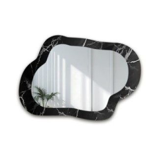 Miroir irrégulier sur marbre noir et argenté – MARBLE GRISO