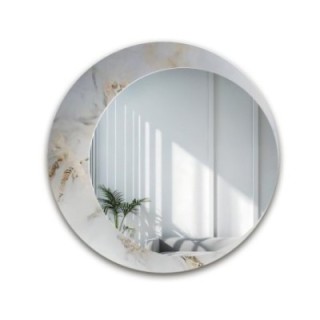 Miroir rond sur marbre blanc et doré – MARBLE MARLUCE