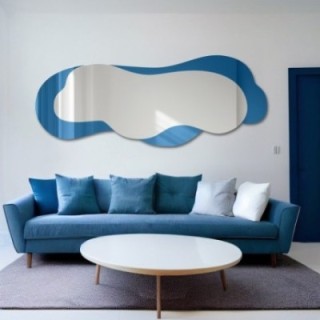 Miroir bleu irrégulier - SKYLINE BLUE