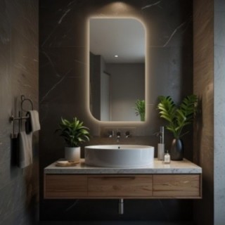 Miroir de forme irrégulière avec éclairage - LED teardrop