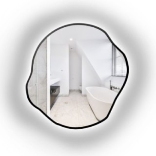 Miroir de forme organique dans un cadre avec éclairage - CYRKON IN LED FRAME