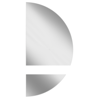 Miroir semi-circulaire en deux parties - DOPPIO