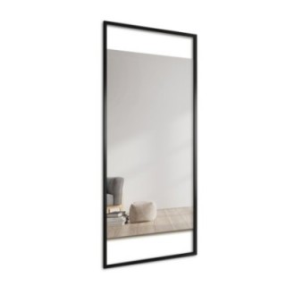 Miroir dans un cadre noir avec des espaces libres du haut vers le bas - ERATO - couleur du cadre au choix