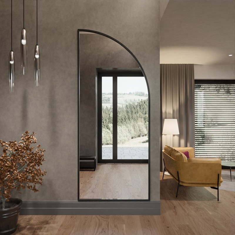 Miroir avec cadre en MDF noir mat - GREGOR - couleur du cadre au choix