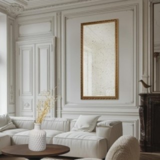 Miroir mural de luxe dans un cadre orné avec panneau vieilli - GUSTAV VINTAGE