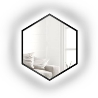 Miroir de forme géométrique dans un cadre avec éclairage - HEXA IN LED FRAME