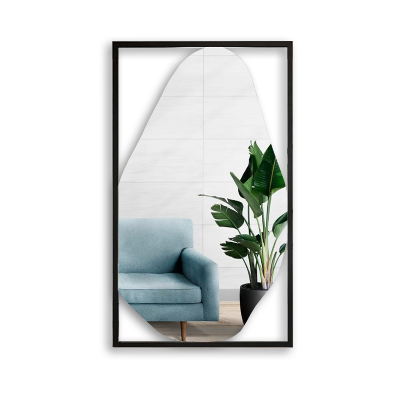 Miroir organique avec cadre MDF noir - HUBERTUS