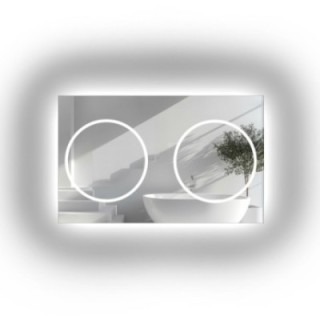 Miroir de salle de bain carré à double éclairage - HUGO DOUBLE LED