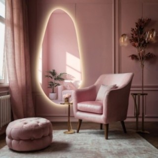 Miroir organique pour coiffeuse avec éclairage - JASPIS LED