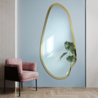 Miroir irrégulier dans un cadre en or brillant - JASPIS SHINE