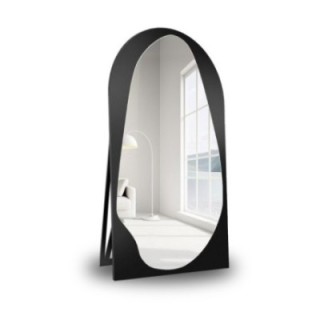 Miroir debout demi-ovale organique dans un cadre MDF - JASPIS SUR PIED