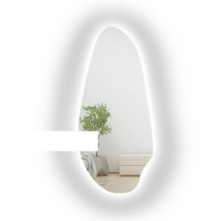Miroir de forme irrégulière avec découpe d'armoire et éclairage - JASPIS LED