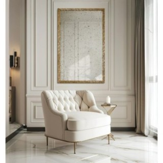 Miroir mural de luxe avec cadre doré et panneau vieilli – 8002002 – JULIA VINTAGE