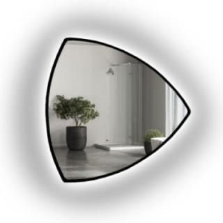 Miroir de salle de bain triangulaire dans un cadre avec éclairage - KARO IN LED FRAME