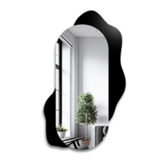 Miroir décoratif ovale sur fond noir - KLEKS