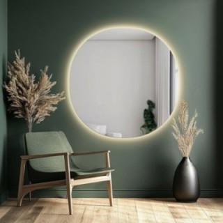 Miroir de salle de bain arrondi irrégulier avec éclairage - LAOS LED